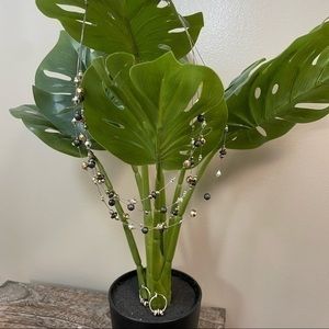 NINE WEST Necklace & Earring set | Beaded | Gold & Silver | Layering